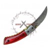 Rebel Wolf Soul Harvester Damascus Hand Forged Knife Hawkbill Blade